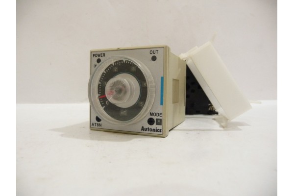 Solid State Timer 8 pin with Base, AT8N, Autonics, Korea